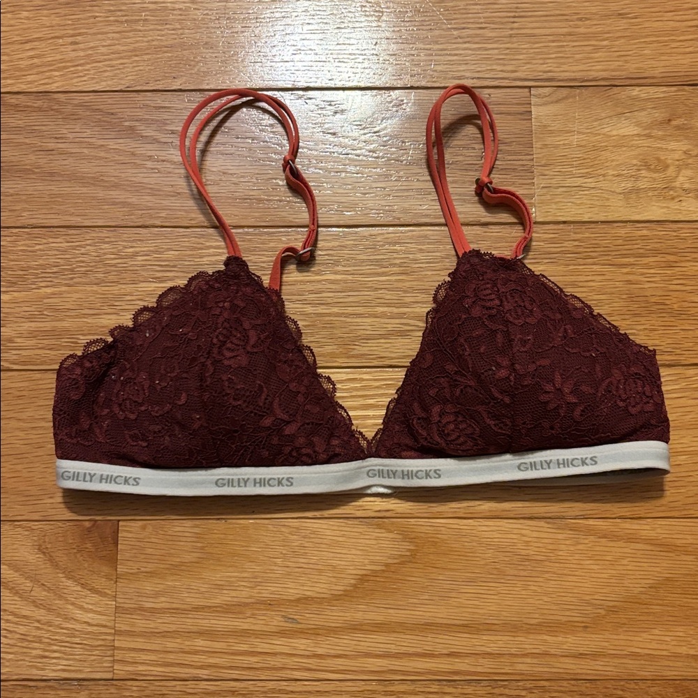Size Medium Hollister Gilly Hicks Burgundy Lace Bralette